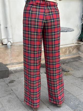 Kırmızı Ekose Pantolon