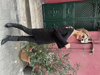 Kolu Bağcıklı V Yaka Kazak