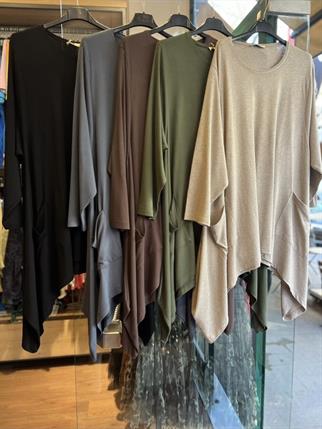 Kulaklı Organik Örme Kumaş Tunik