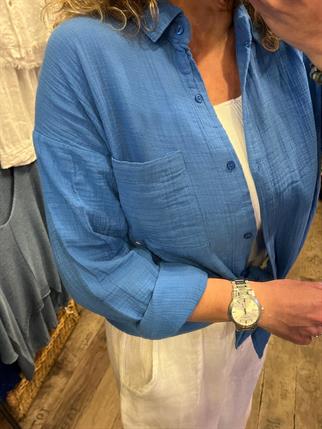 Mavi Müslin Gömlek