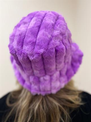 Mor Peluş Bucket Şapka