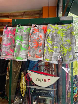 Neon Kamuflaj İthal Likralı Şort