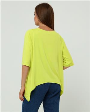 Neon Sarı Crop Bluz