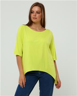 Neon Sarı Crop Bluz