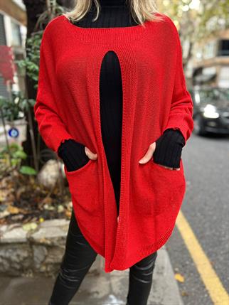 Önden Yırtmaçlı Merserize Bluz