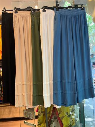 Paçası Dikişli Tensel Bol Paça Pantolon
