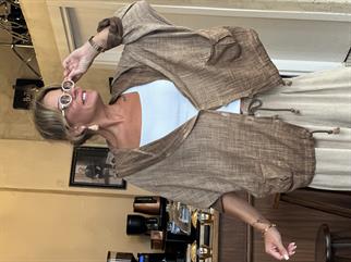 Pamuk Keten Kapüşonlu Ceket