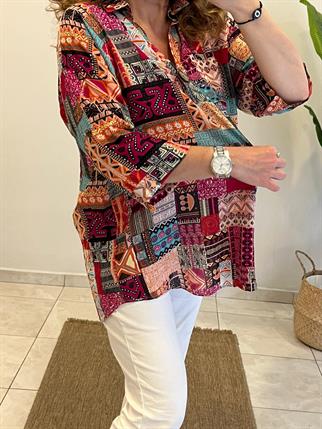 Patchwork Desen Bluz