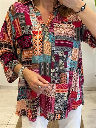 Patchwork Desen Bluz