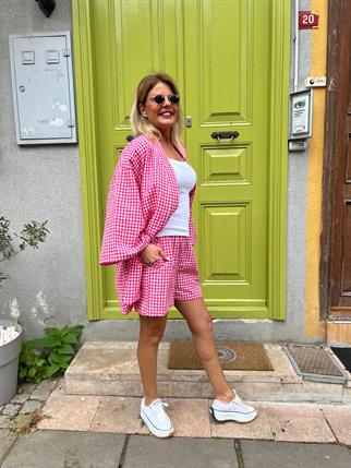 Pötikareli Kimono Şortlu Takım