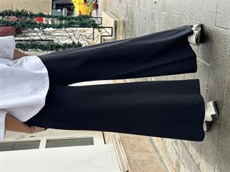 Siyah Gabardin Bol Paça Pantolon