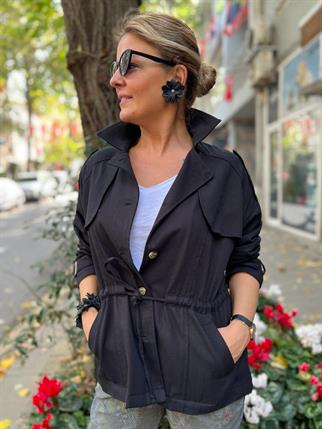 Siyah Gabardin Ceket