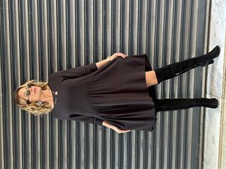 Siyah Pamuklu Romantik Elbise