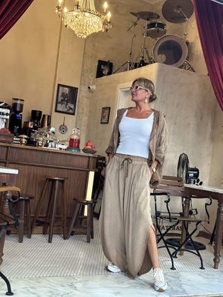 Tensel Yırtmaçlı Pantolon