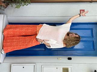 Turuncu Bol Paça Pantolon