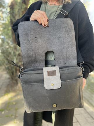 Vegan Deri Kanvas Unisex Çanta