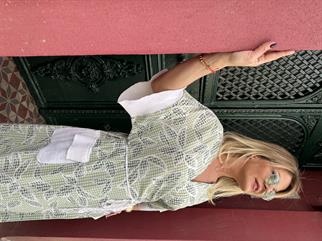 Yeşil Yapraklı Midi Boy Elbise