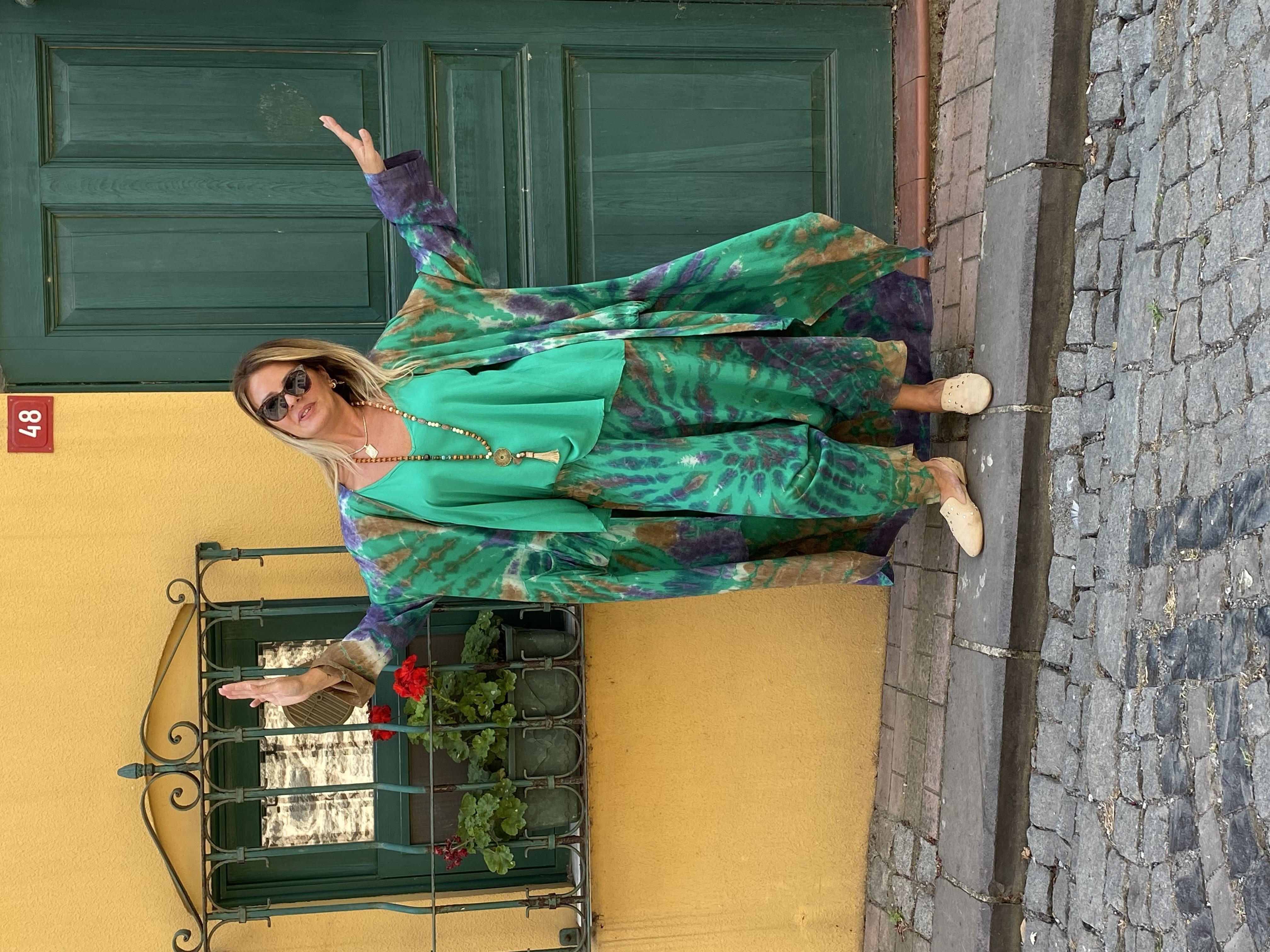 Yeşil Batik Kaftan