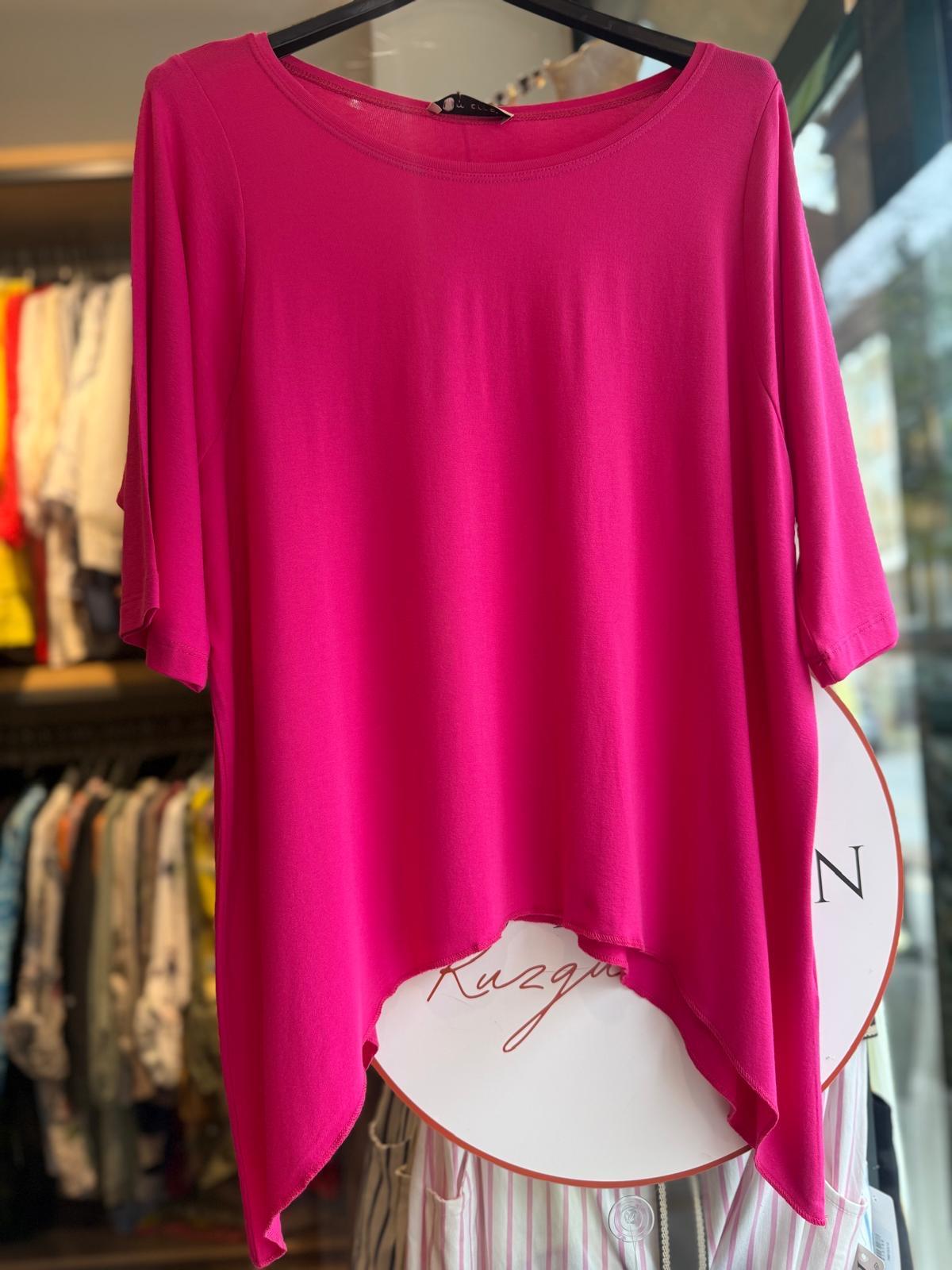Fuşya Crop Bluz