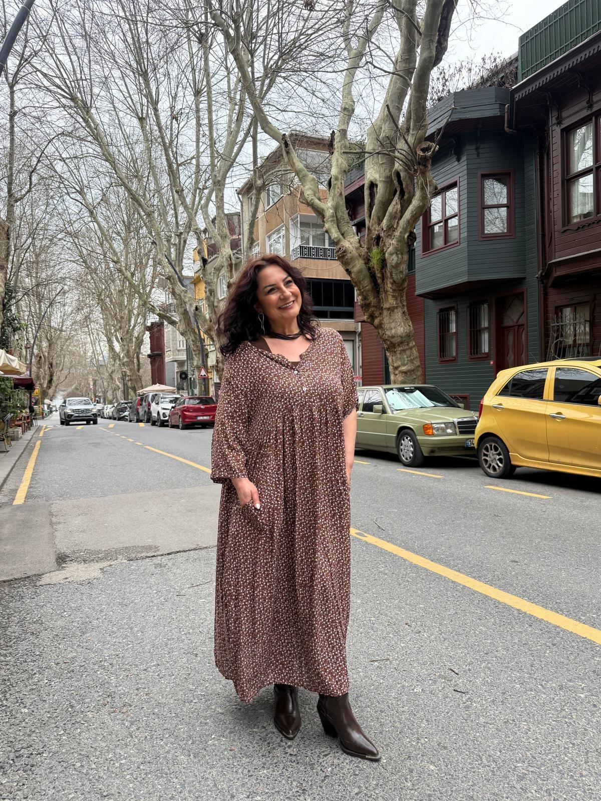 Çıtır Çiçek Desenli Elbise