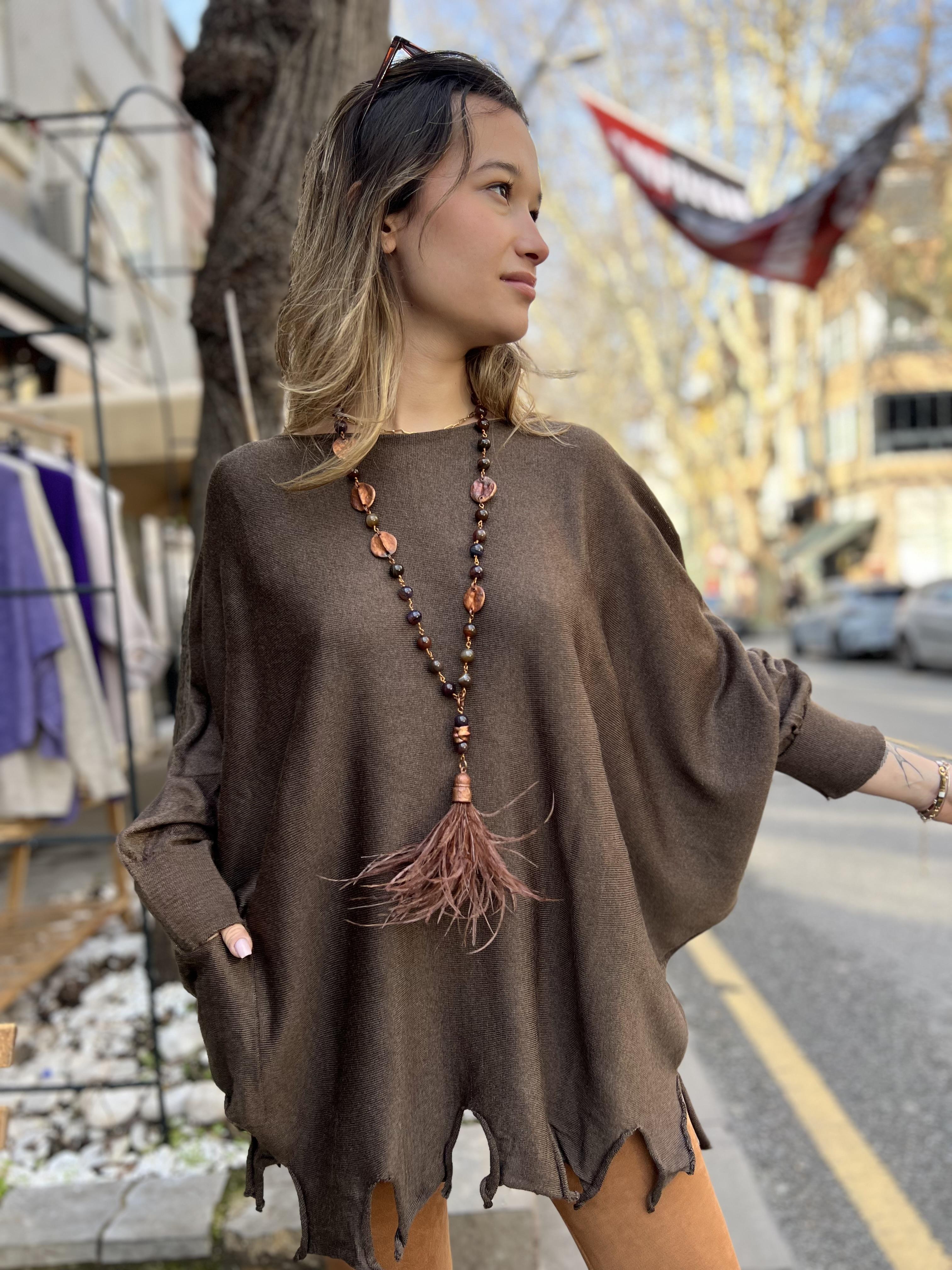 Dilimli Yarasa Kol Triko