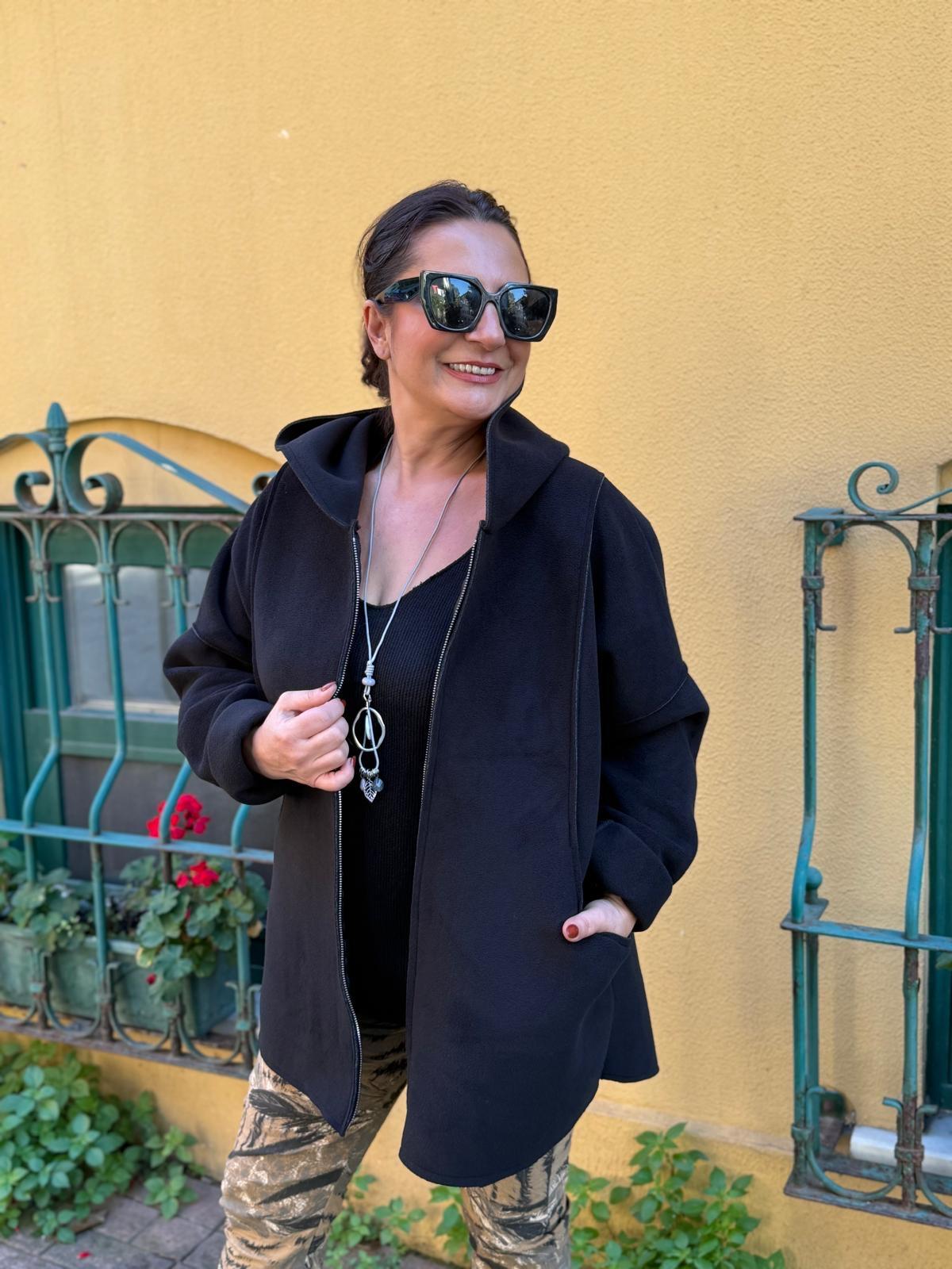 İthal Nubuk Kapüşonlu Kaban