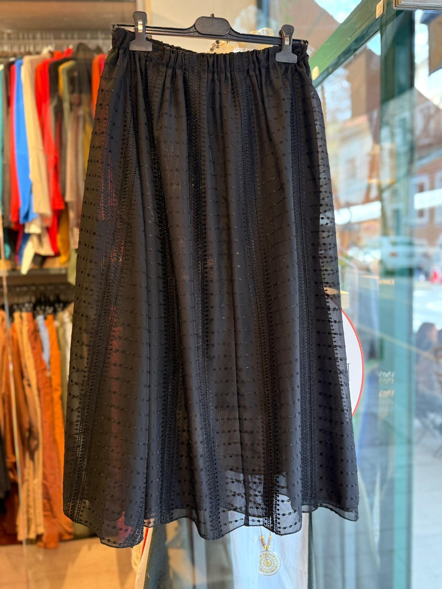 Siyah Beli Lastikli Tül Etek