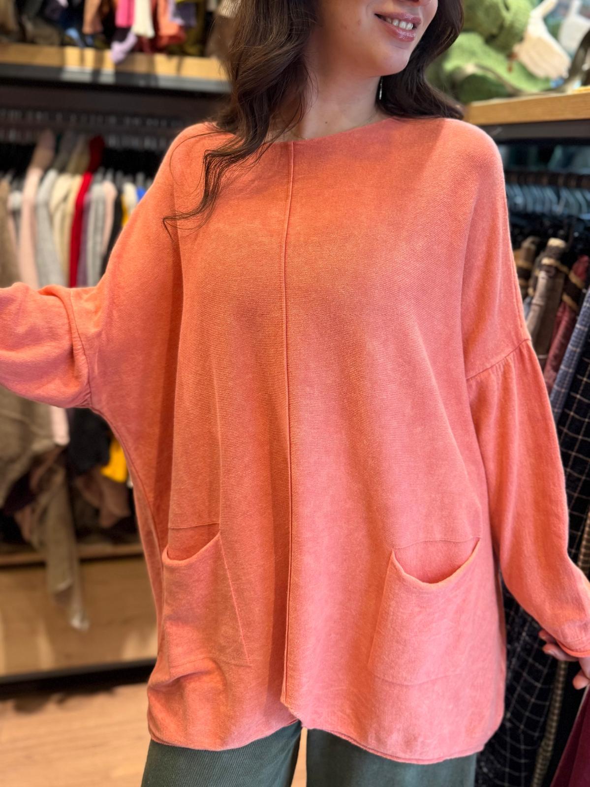 Somon Oversize Yıkamalı Tunik Triko