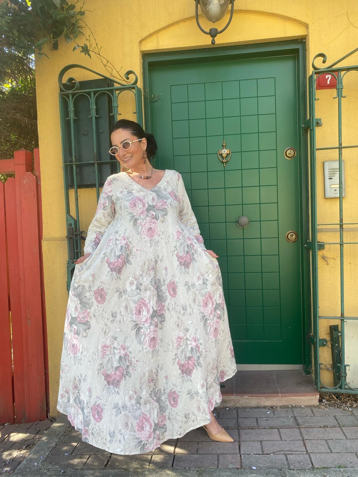 İthal Ön Arka V Güllü Elbise