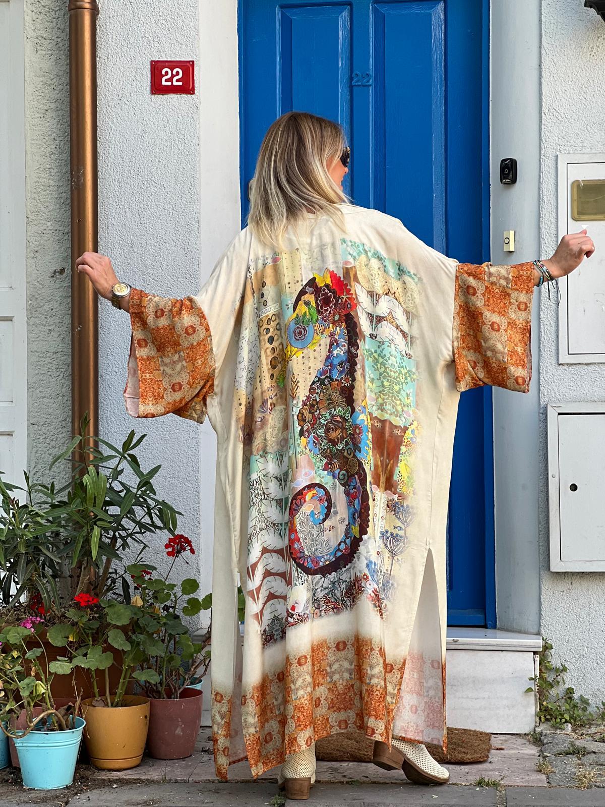 Denizaltı Desen Kimono