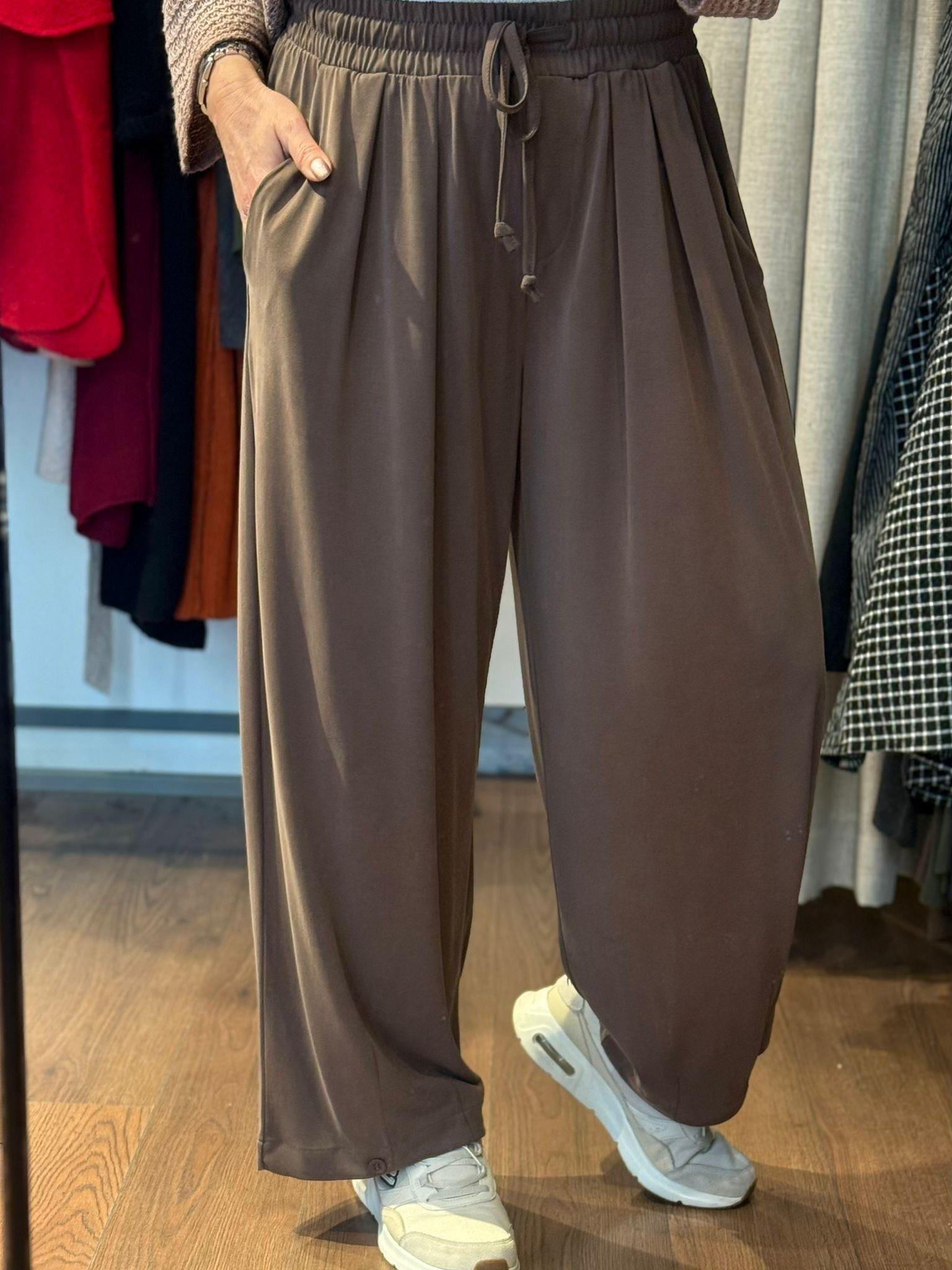 Tensel Modal Paçası Düğmeli Pantolon