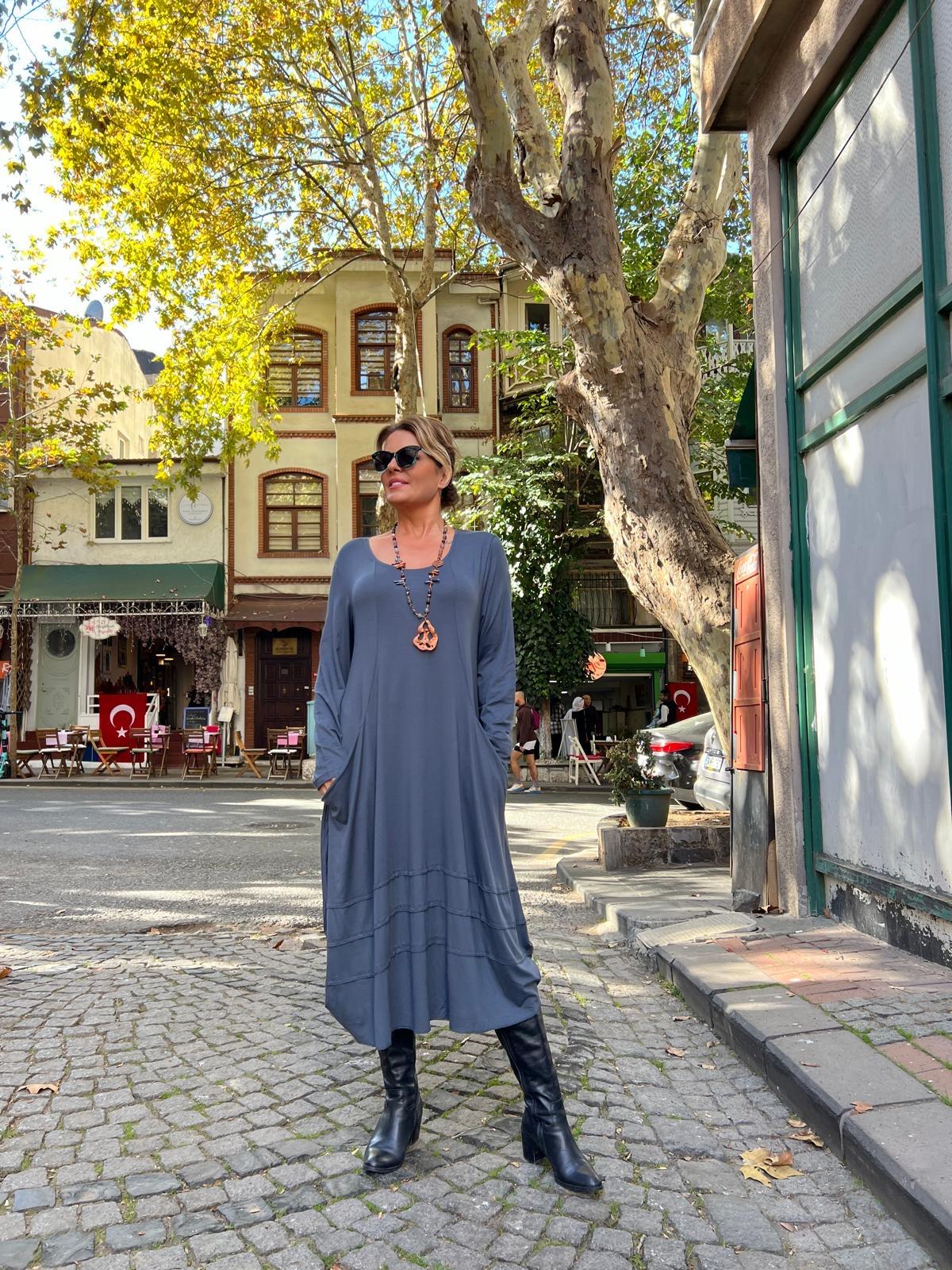 Füme Salaş Kulaklı Elbise