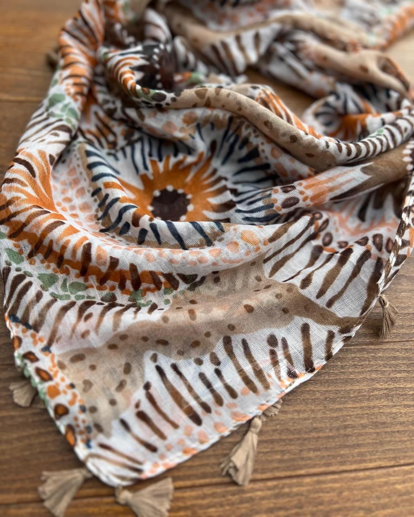 Kahve Mandala Desen Şal Fular