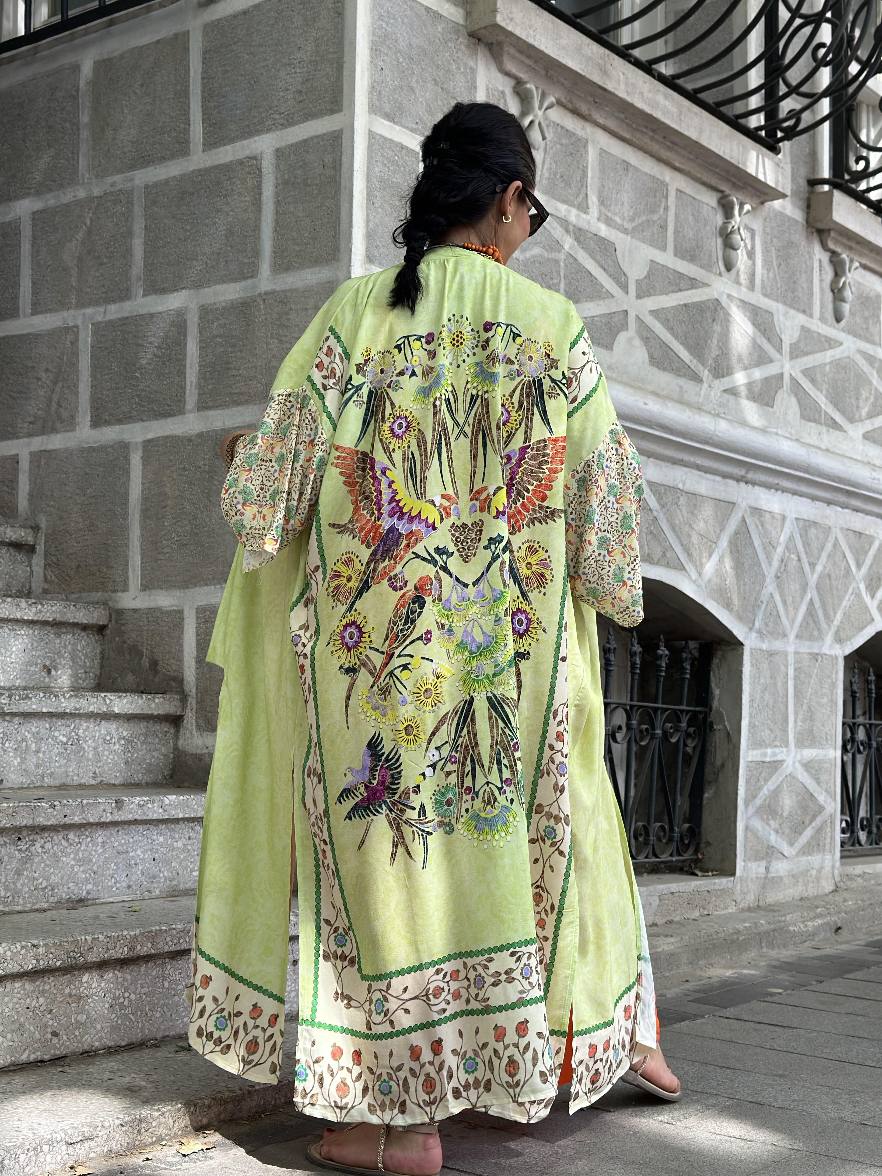 Kuş Desen Kimono