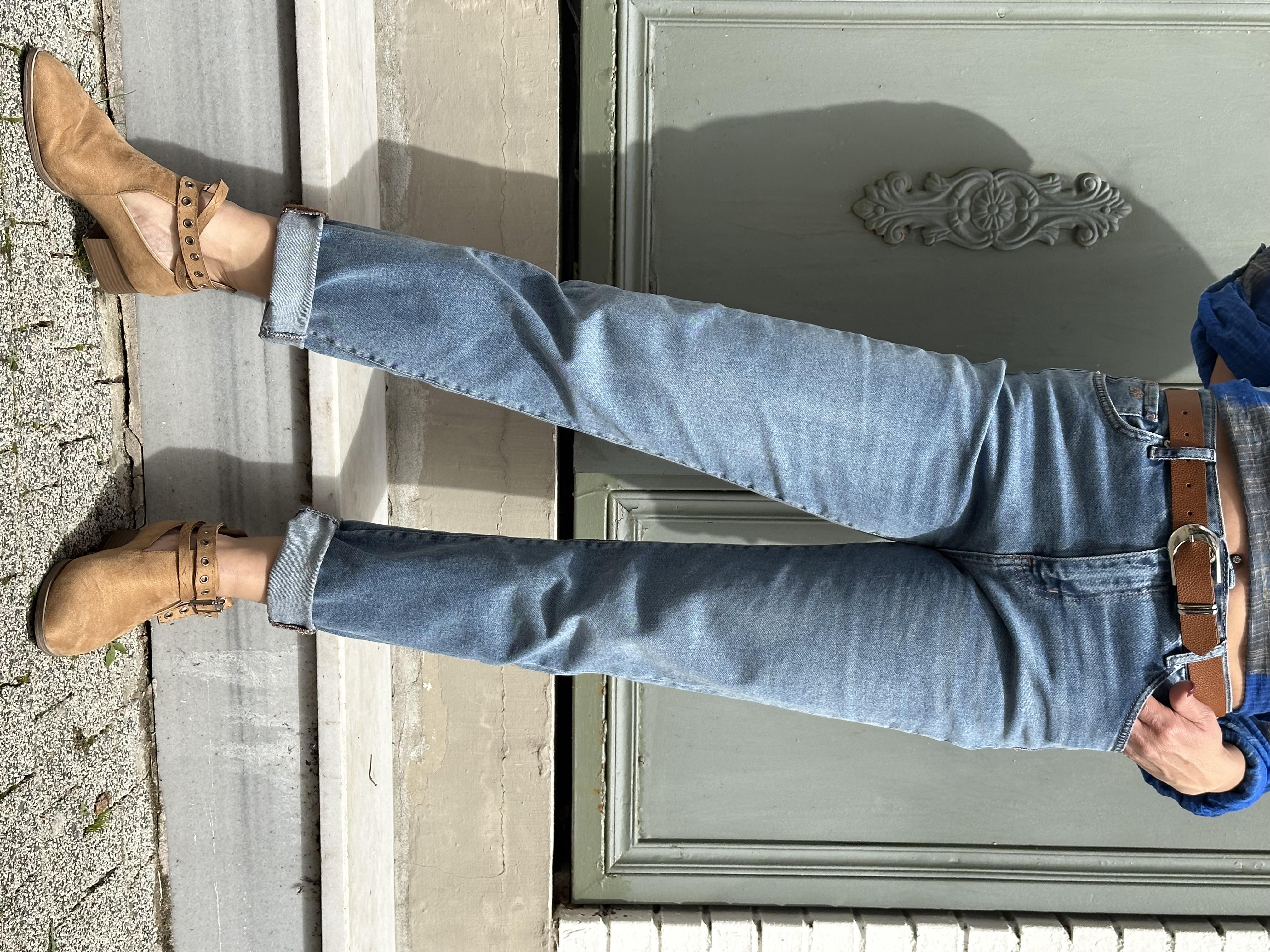 Mavi Likralı Boyfriend Jean