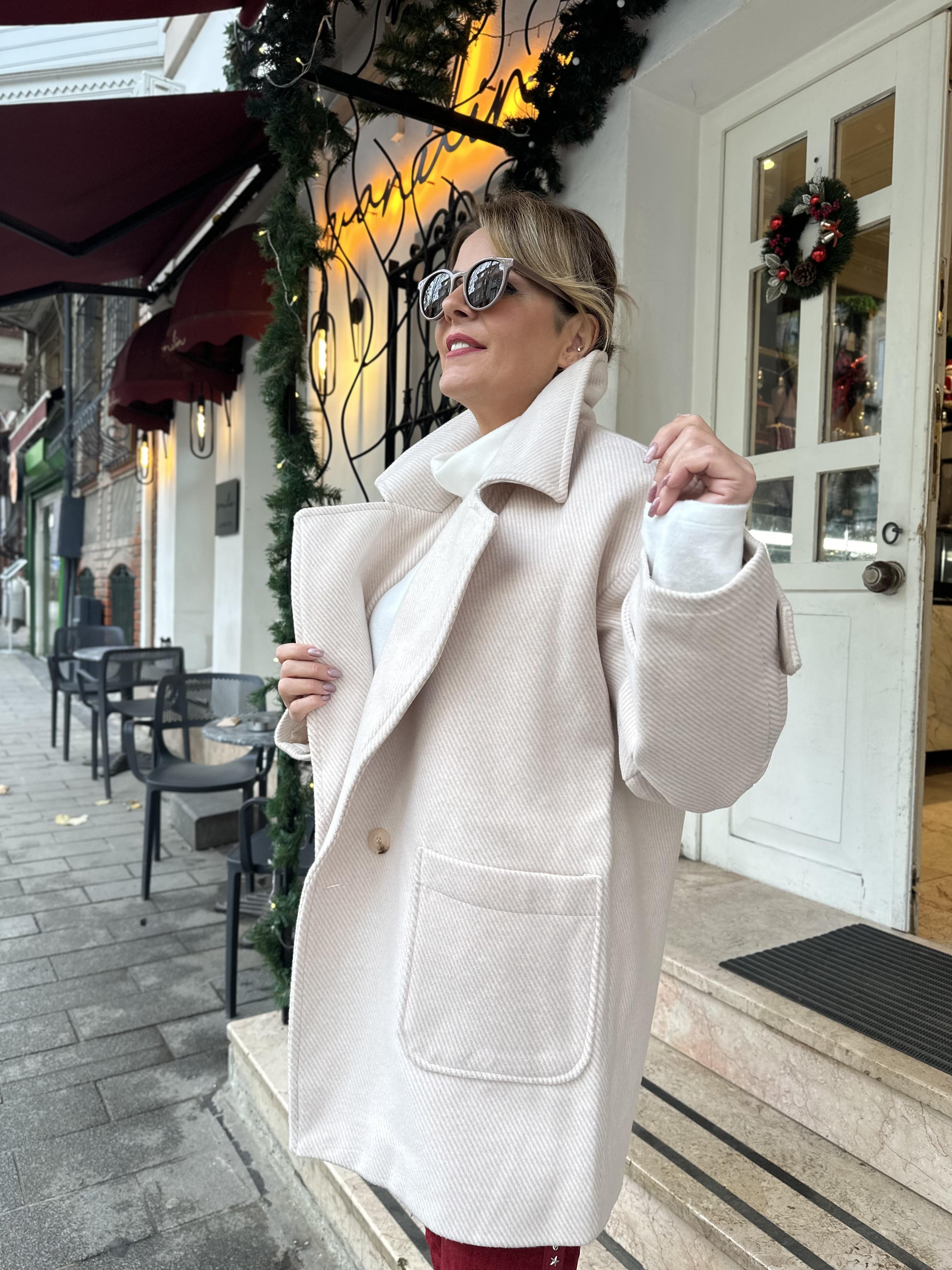 Oversize Kaşe Kaban