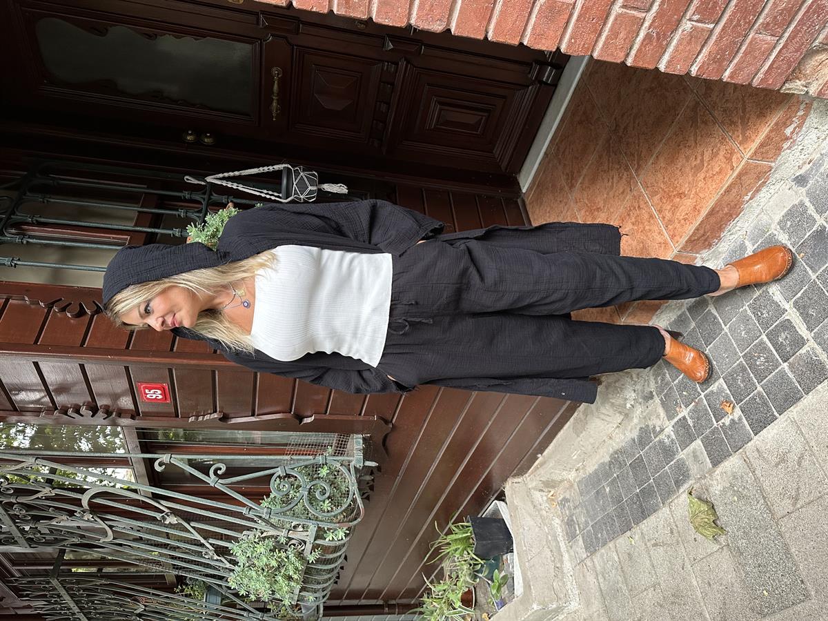 Siyah Müslin Pantolon