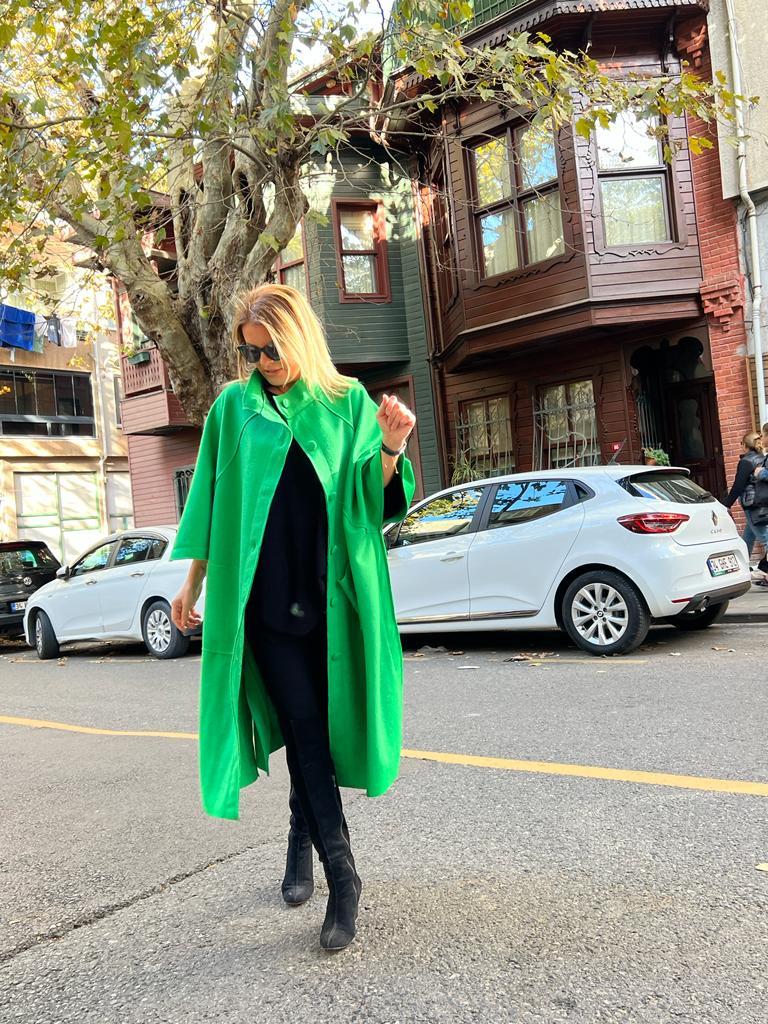 Yeşil Tasarım Keçe Palto