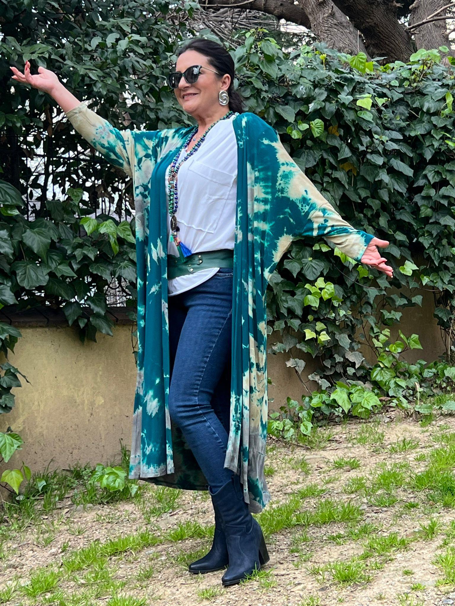 Zümrüt Batik Kap Ceket