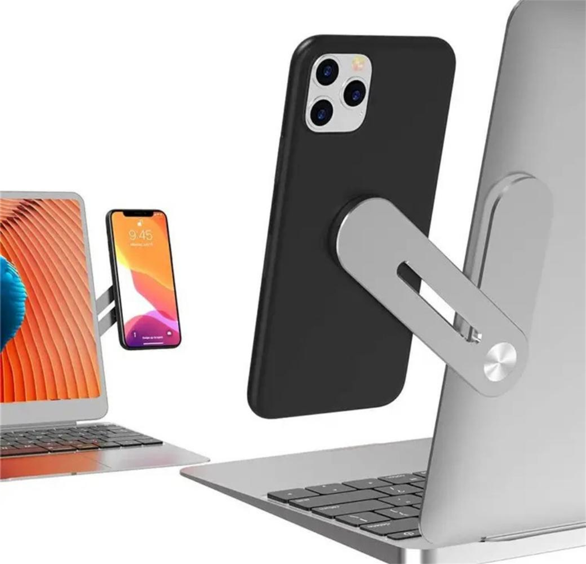 Livx Ability Metal Ayarlanabilir Laptop Ve Monitör Yanı Mıknatıslı Telefon Tutucu 3M Yapışkanlı LYT