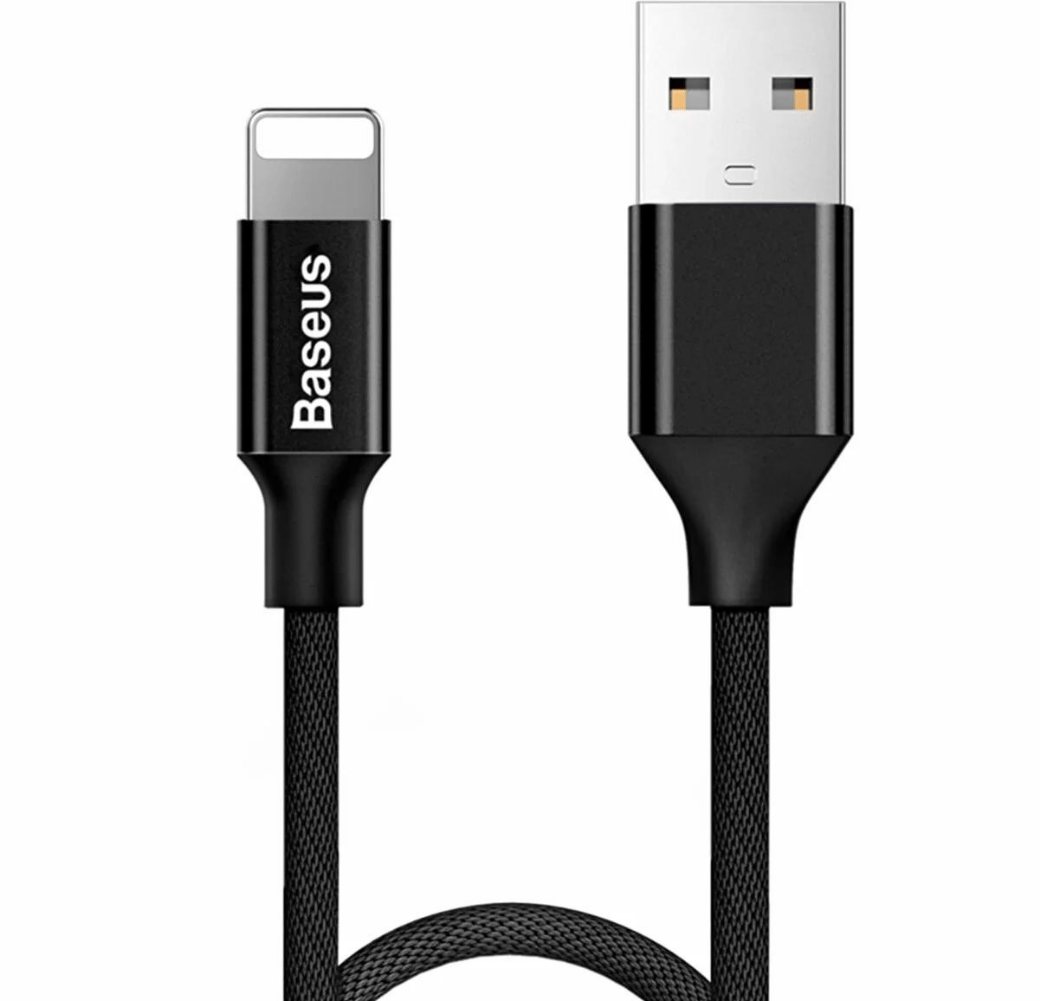 Baseus Yiven 2.0A iPhone Lightning Şarj Kablosu 60CM Siyah CALYW