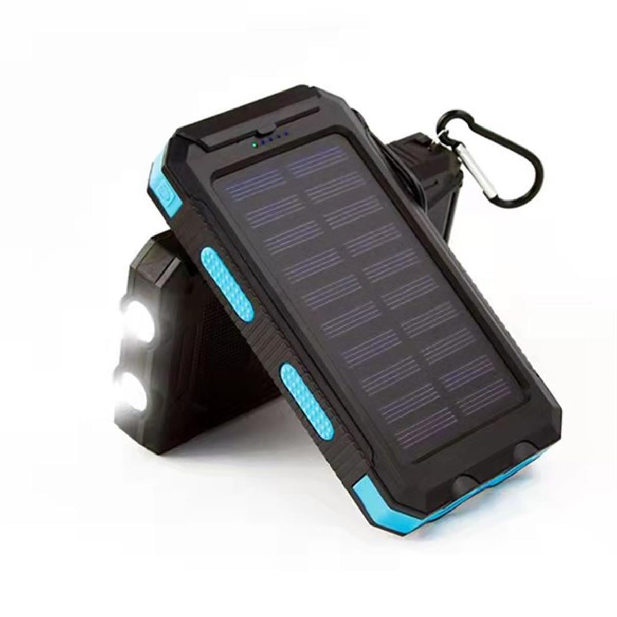 LivX Agile PoliKristal 20000mAh Solar Güneş Enerjili Powerbank Su Geçirmez Taşınabilir Göstergeli Fenerli L50-2-BLUE