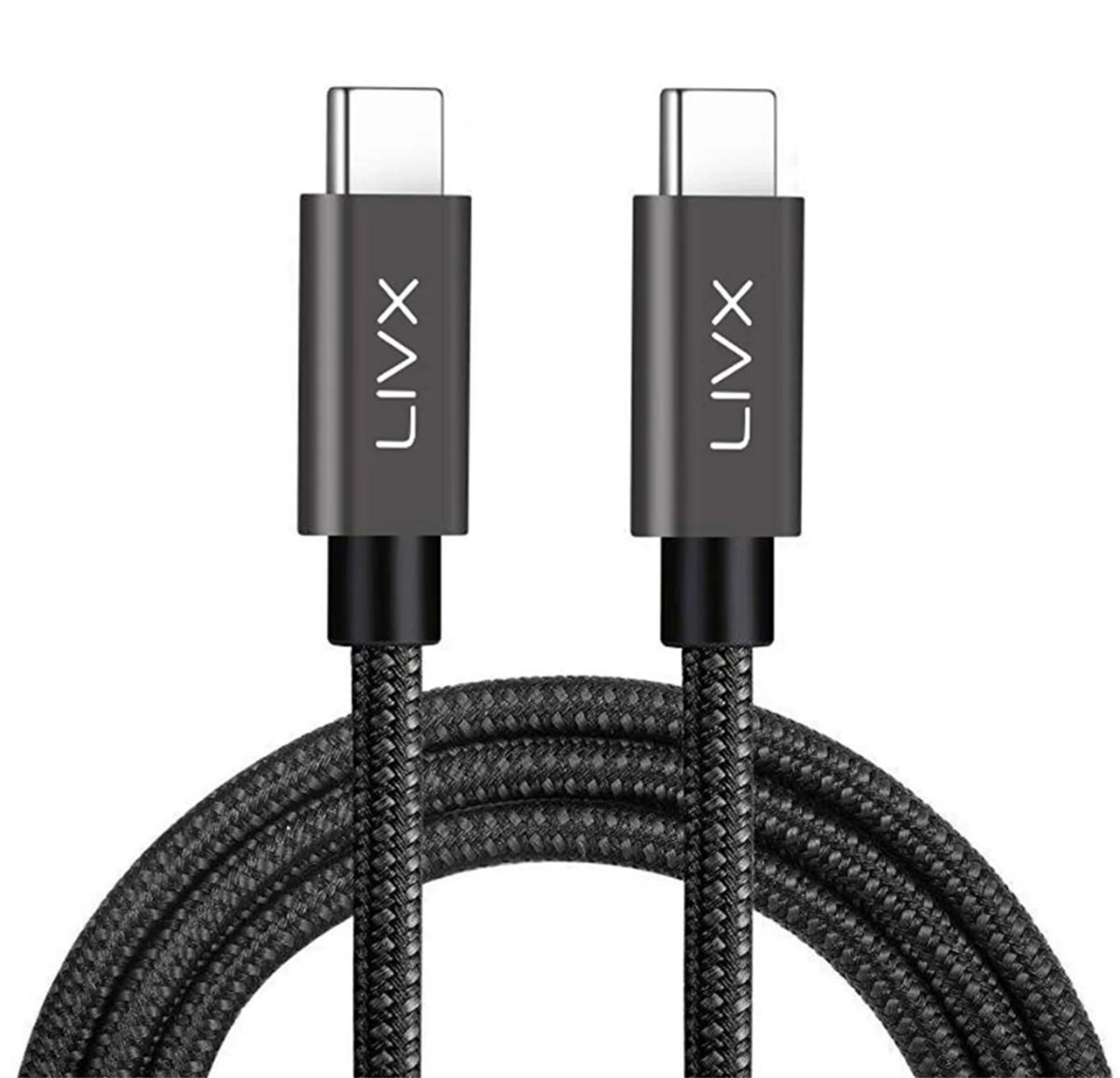 LivX Force 1010w Usb-c To Usb-c 3.1 Gen2 10 Gbps 4k@60hz 2 Metre Hızlı Şarj Data Ve Görüntü Kablosu Örgülü GN-02