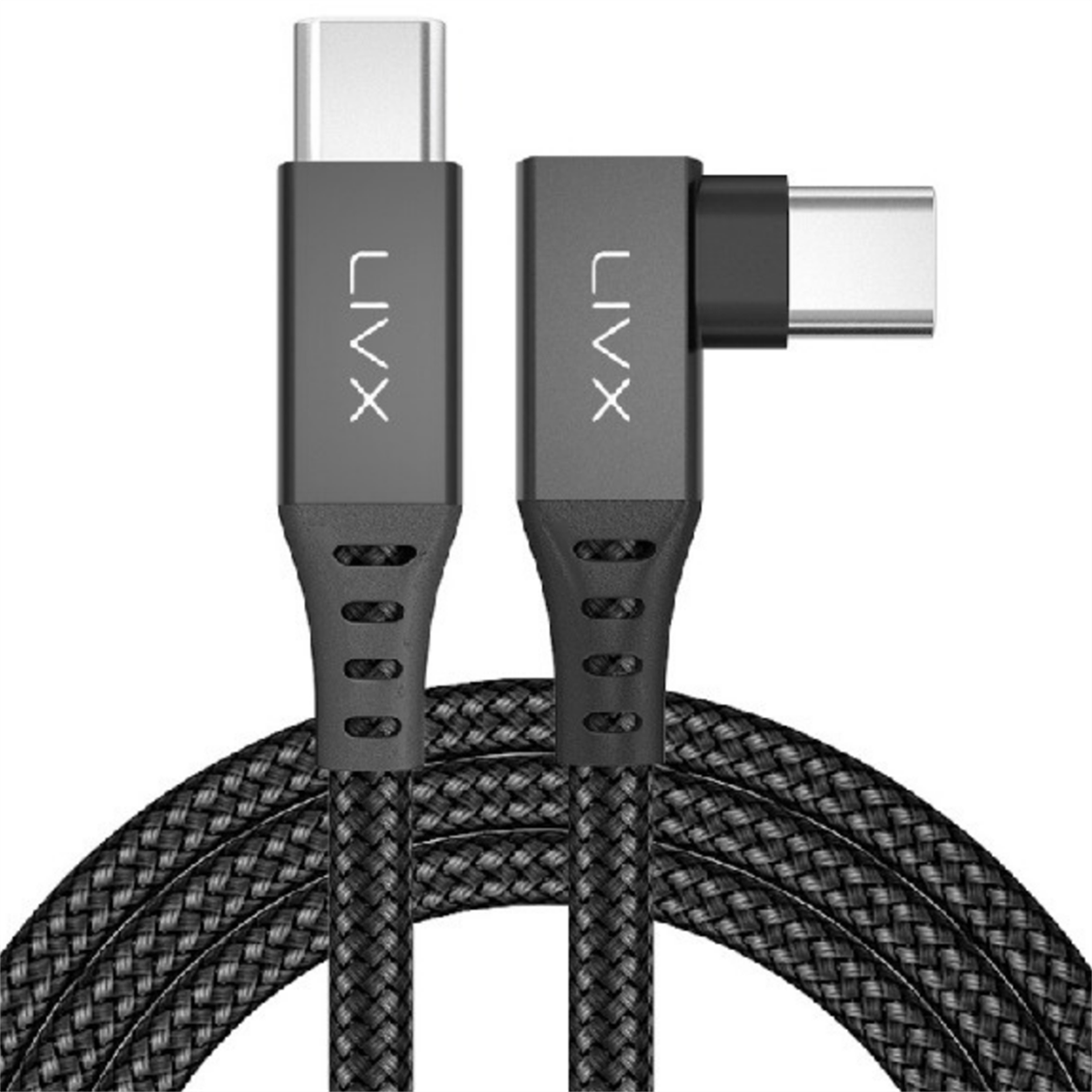 LivX Long Type C To Type C 5 Metre 60W 5Gbps Hızlı Şarj Veri Aktarımı 90° MVP Oyuncu Şarj Kablosu Halat Örgülü Oculus Quest Sanal Gerçeklik Şarj Kablosu OYN-05