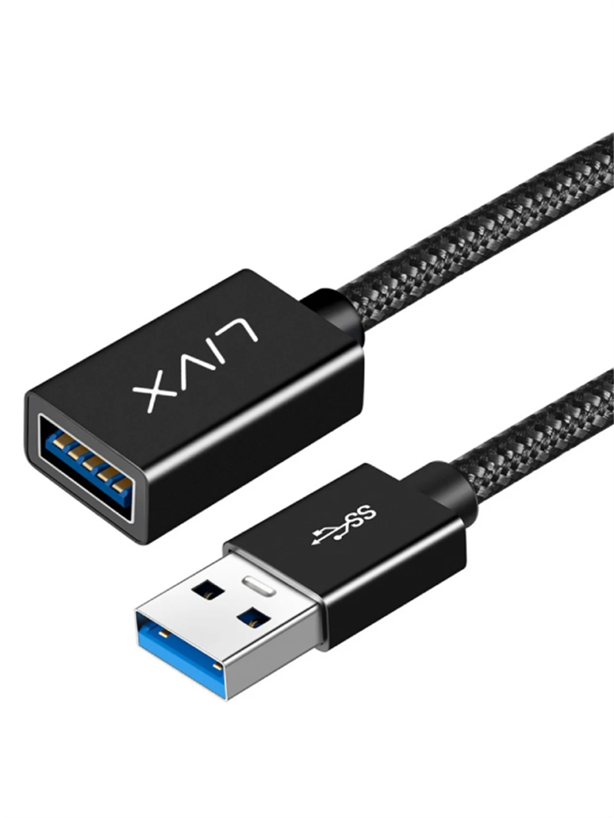 LivX Rope USB3.0 3A 5Gbps Hızlı Şarj ve Veri Aktarımı USB 3.0 Erkek Dişi Uzatma Kablosu Halat Örgülü 3 Metre 