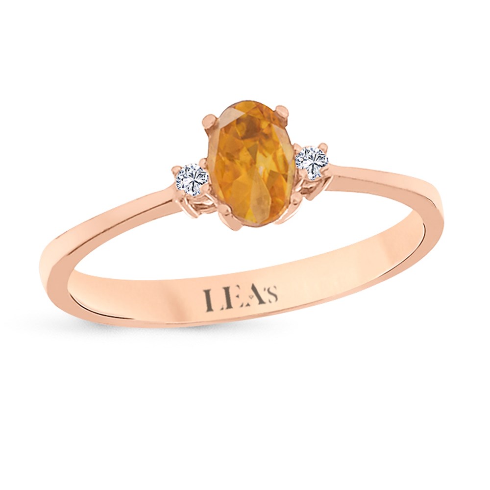 0.04 Karat Pırlanta Oval Citrine Yüzük