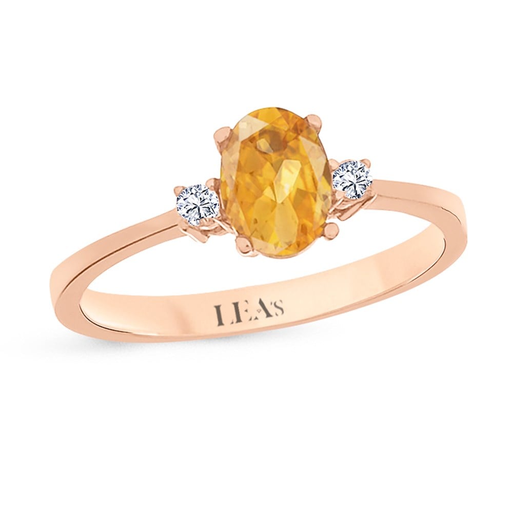 0.07 Karat Pırlanta Oval Citrine Yüzük