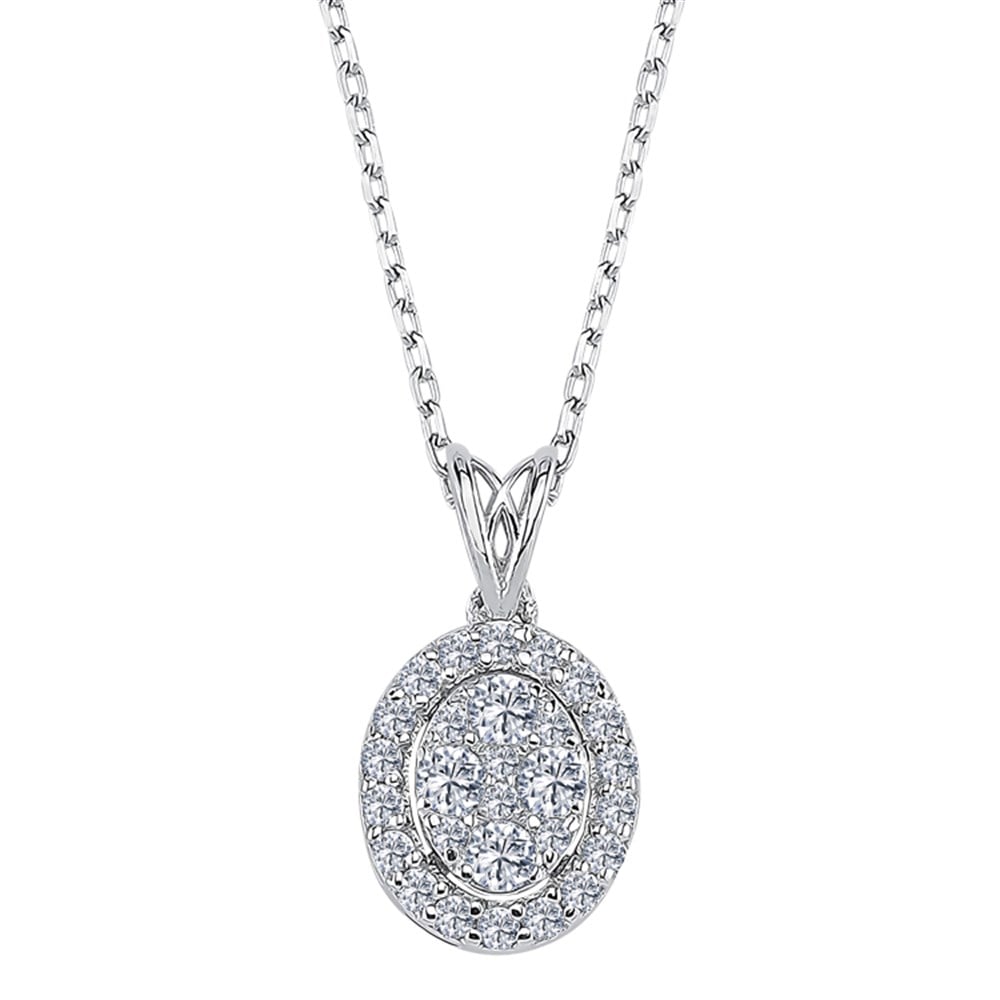 0.31 Karat Pırlanta Oval Kolye