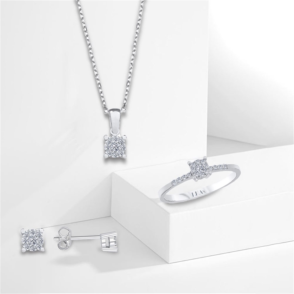 0.39 Karat Pırlanta 3'lü Set