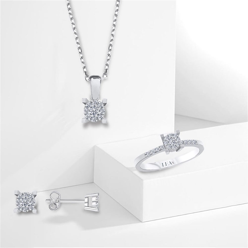 0.39 Karat Pırlanta 3'lü Set
